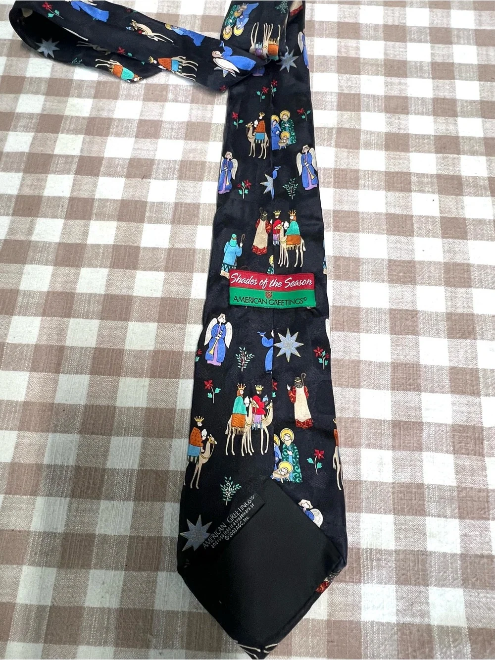 Vintage American greetings shades of the season silk tie 2002 holiday Christmas